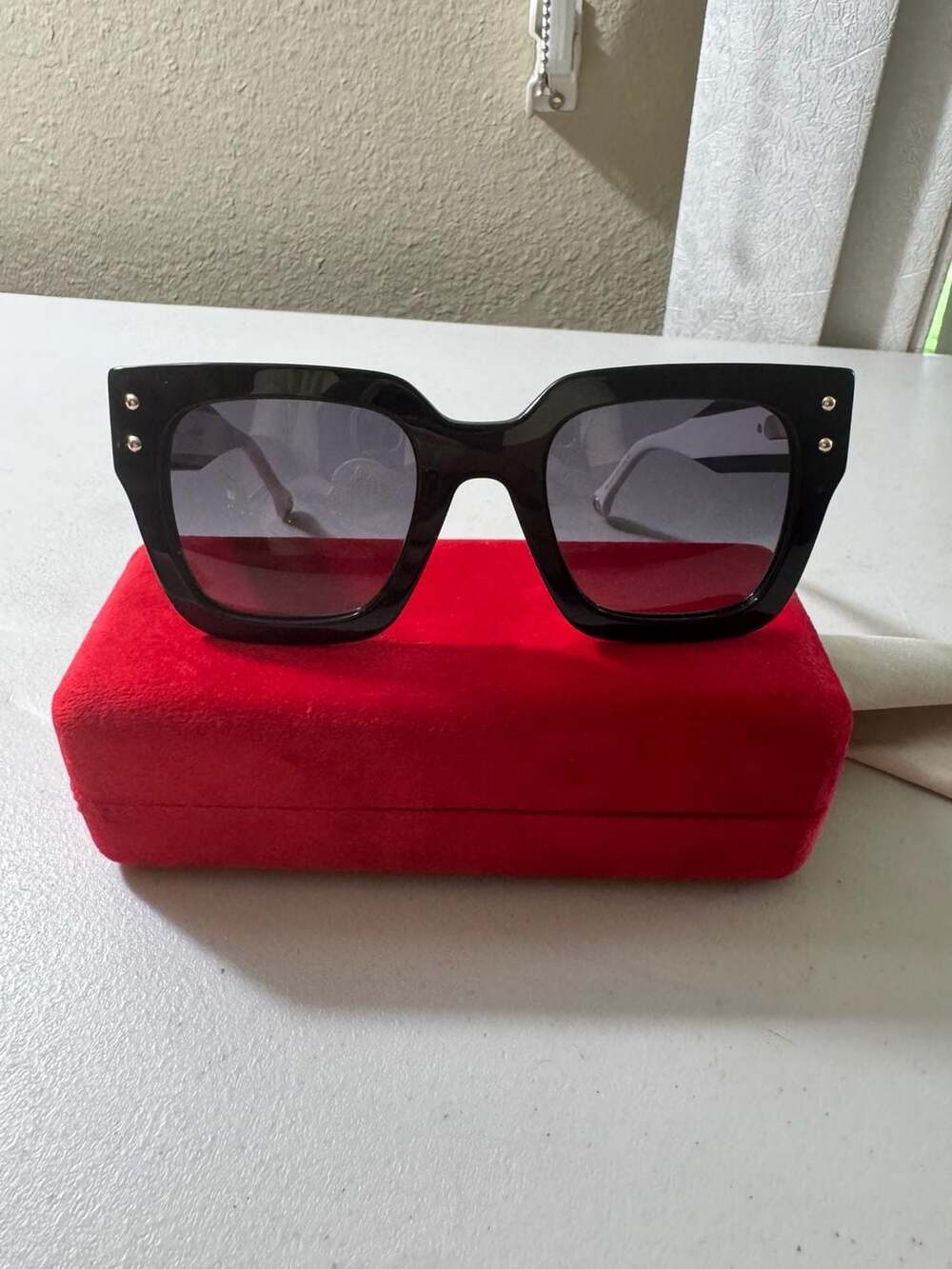 Carolina Herrera HER 0255 Oversized Square Sunglasses Black White